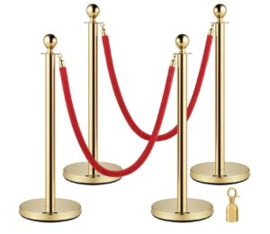 Gold Stanchion Set with Red Velvet Rope