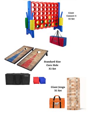 Popular Game Bundle 3 (Giant Jenga-Giant Connect 4-Cornhole)