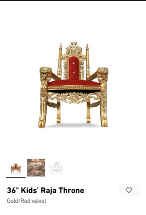 Kid’s Raja Throne Chair Gold/Red