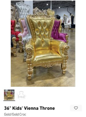 Kid’s Vienna Throne Chair Gold/Gold Croc